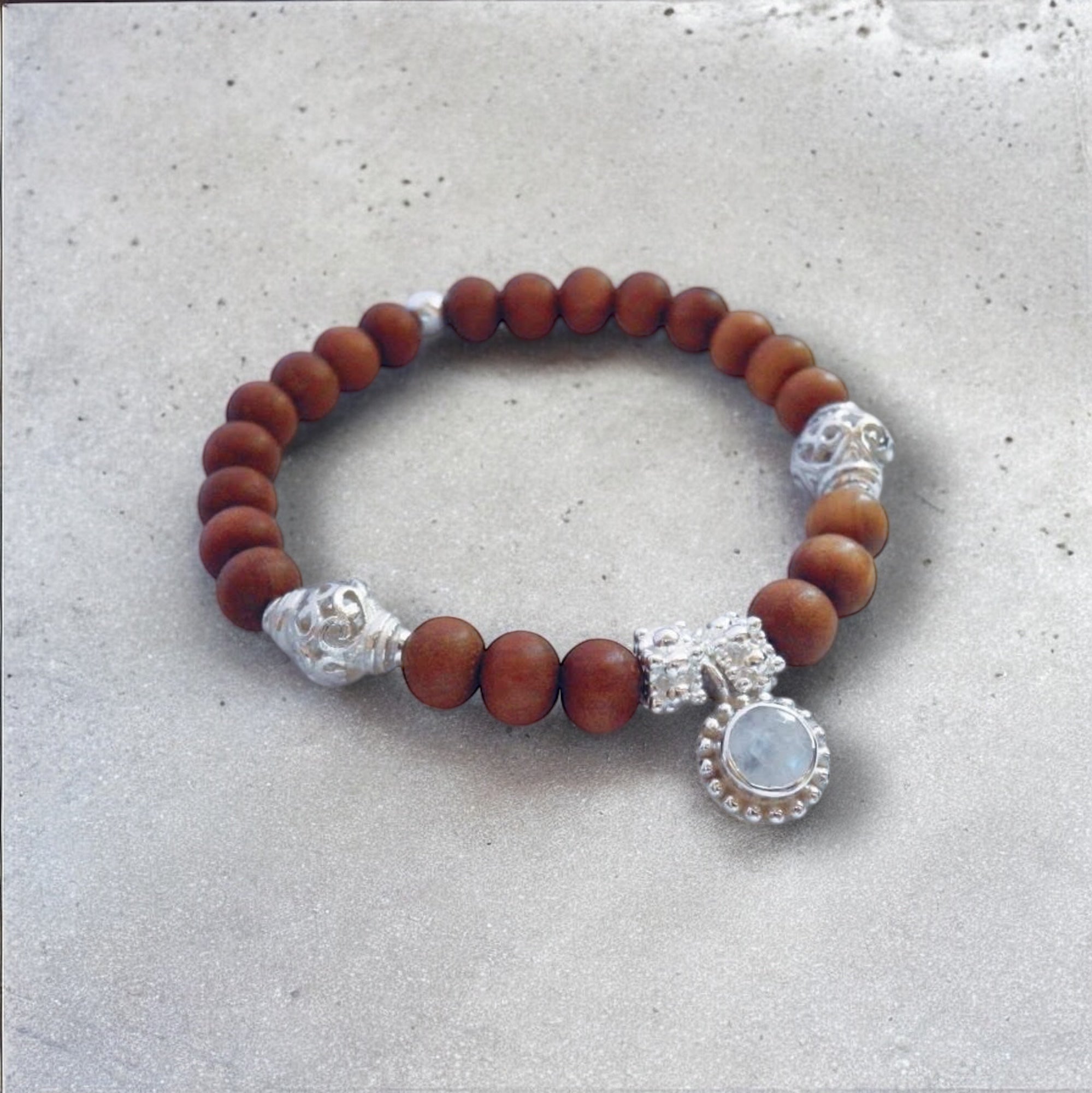 Sandelholz Armband Mondstein