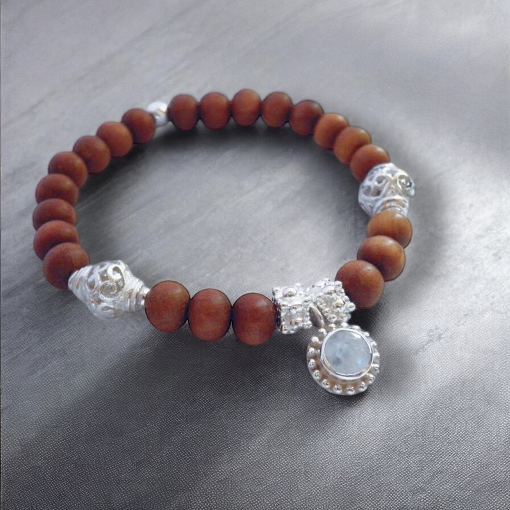 Sandelholz Armband Mondstein