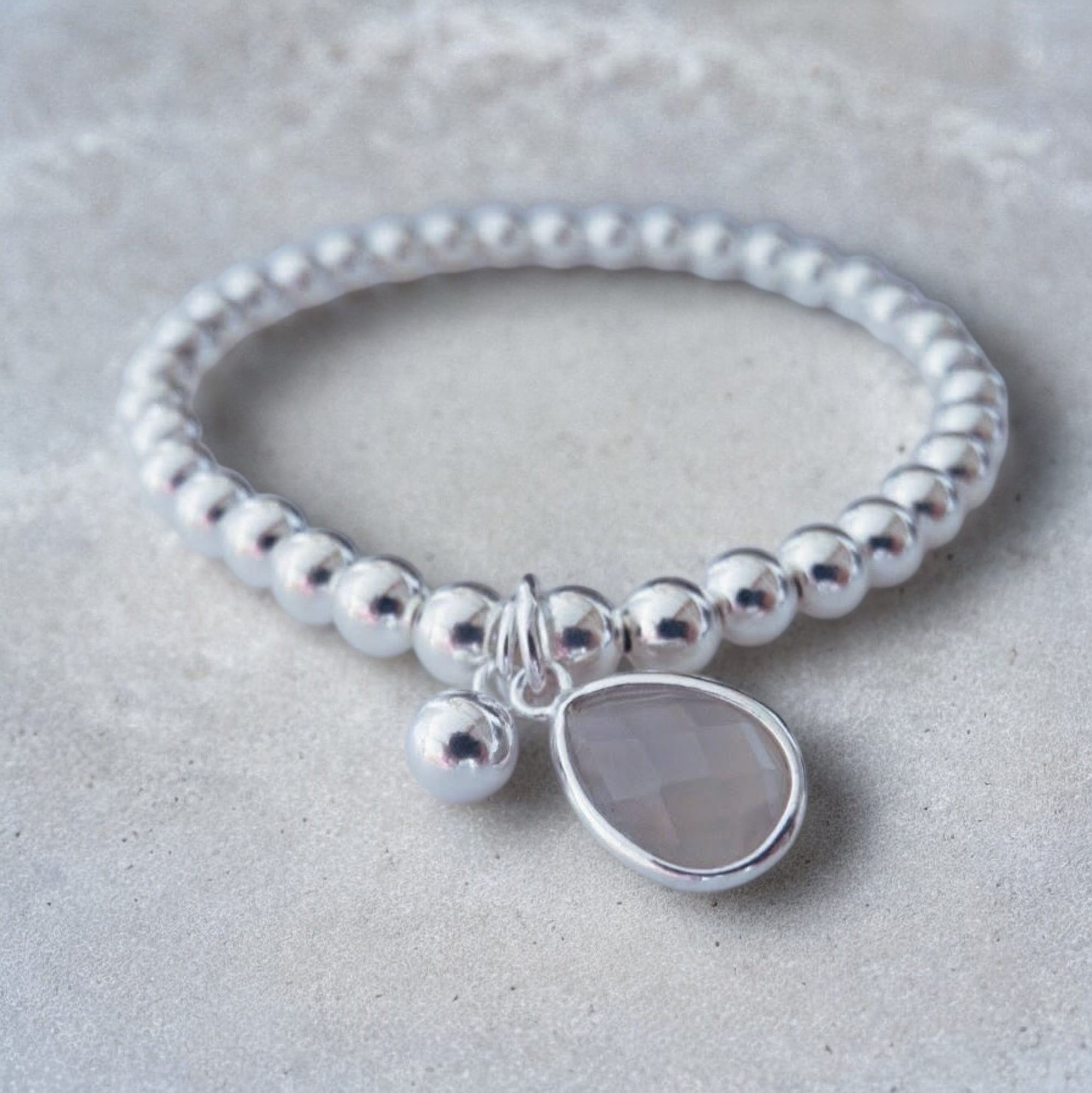 Silber Kugelarmband Achat