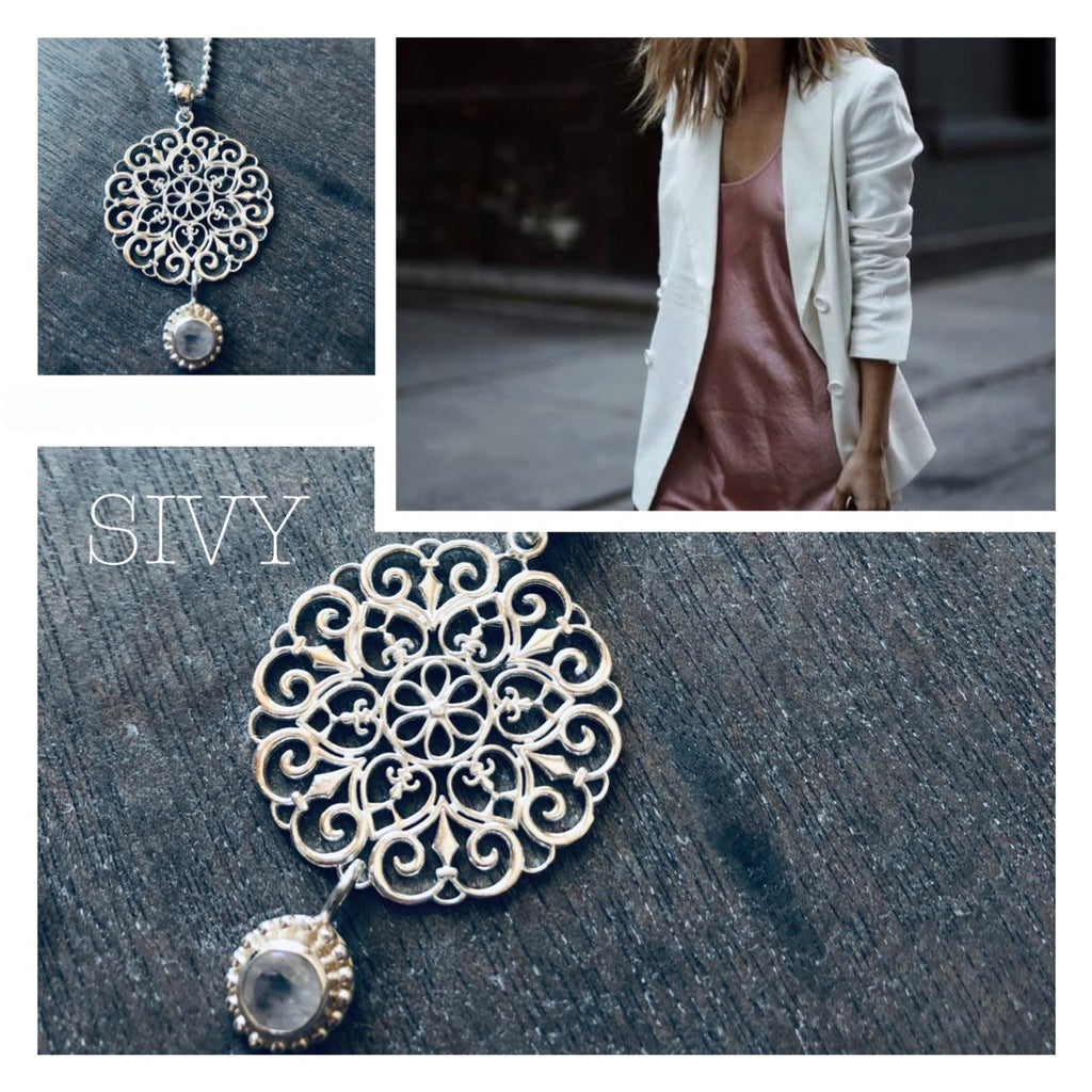 Halskette Boho mit Prenith Anhänger