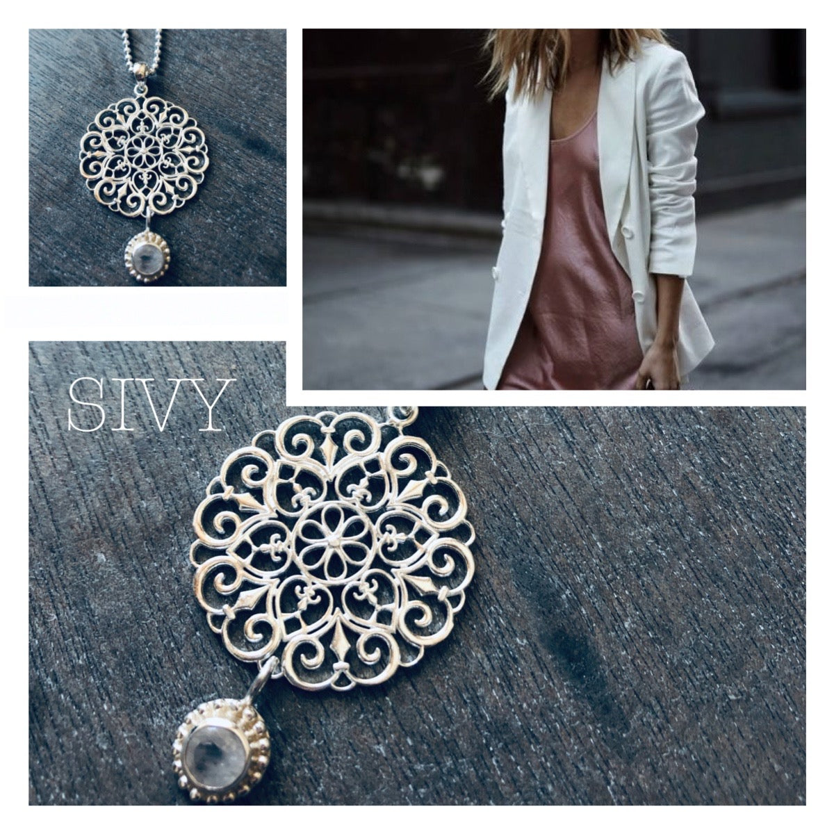 Halskette Boho mit Prenith Anhänger