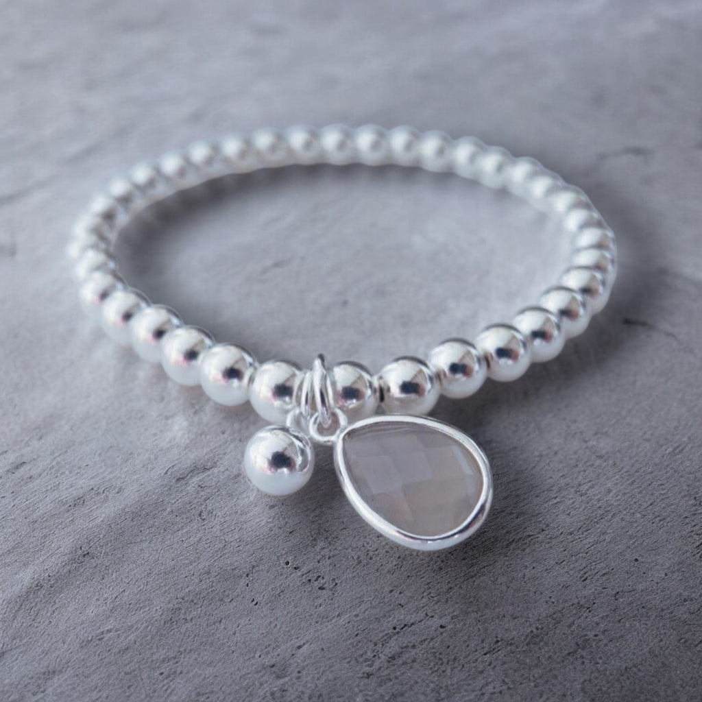 Silber Kugelarmband Achat