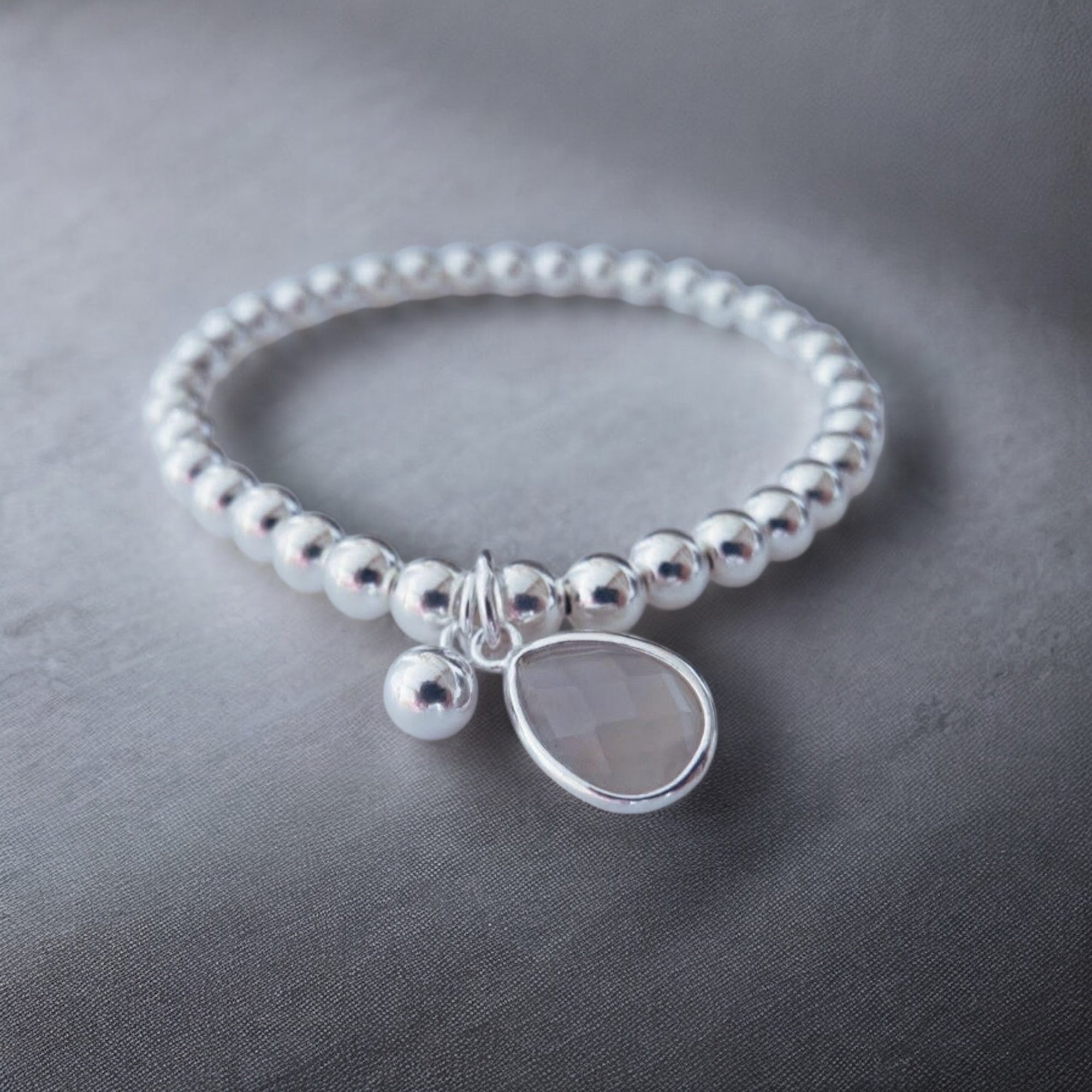 Silber Kugelarmband Achat